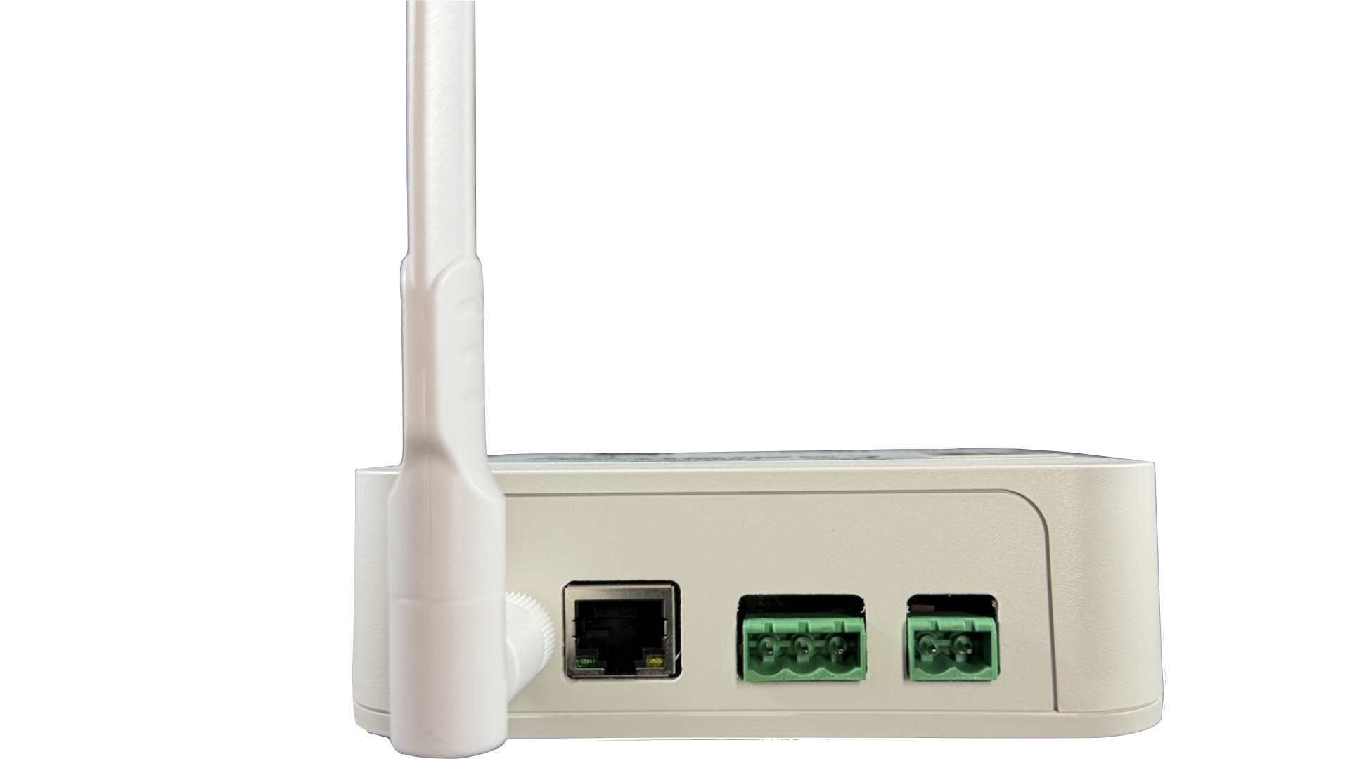ด้านพอร์ต เสาอากาศ RJ45 ขั้ว RS485 และขั้ว PWR